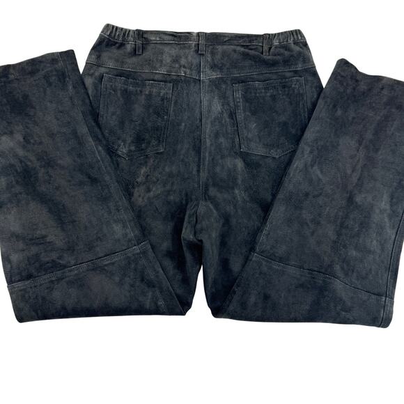 Jessica Holbrook Suede‎ High Waist Straight Leg Pants  Black NWT Size 14 - Picture 7 of 8